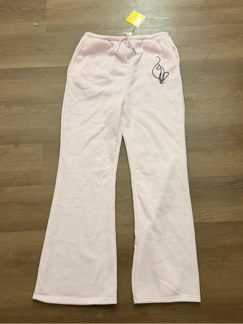 Baby Phat Light Pink Fleece Joggers with Embroidered Cat Logo
